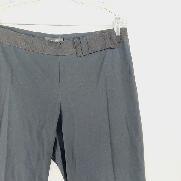 Womyn Ribbon Belt Pant Mid Waist Straight Leg Pants P2970 - Picture 2 of 8